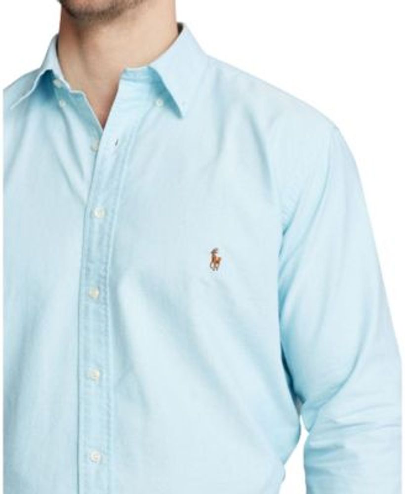 Polo Ralph Lauren Men's Big & Tall Classic Fit Long-Sleeve Oxford Shirt - Aegean Blue