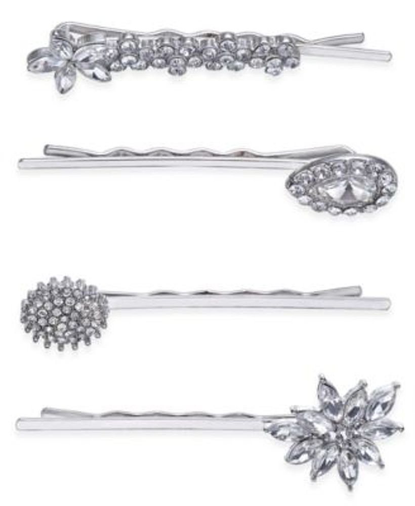 Silver-Tone 4-Pc. Set Crystal Pavé  Hair Pins, Created for Macy's