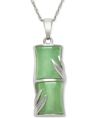 Dyed Jade  Pendant Necklace in Sterling Silver