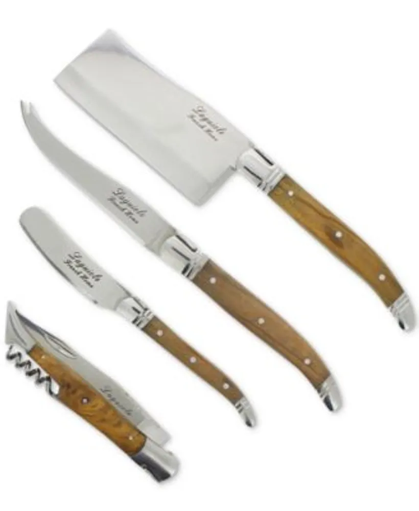 French Home Laguiole Connoisseur Olivewood Handle BBQ Steak Knives - 4 Piece