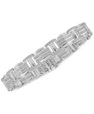 Men's Diamond Bracelet (1/2 ct. t.w.) in Sterling Silver