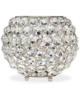 Lighting by Design Glam 8" Nickel-Plated Ball Crystal Tealight Holder 