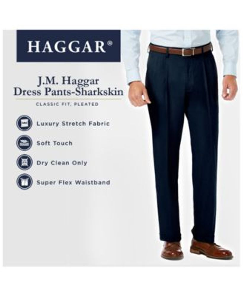 Haggar J.M. Sharkskin Classic-Fit Pleated Hidden Expandable