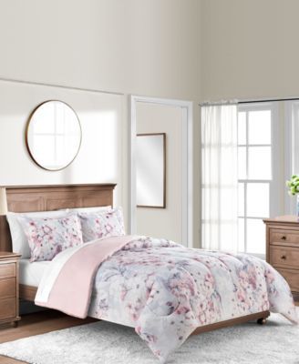 Colesville Floral/Solid 3 Piece Comforter Bedding Sets