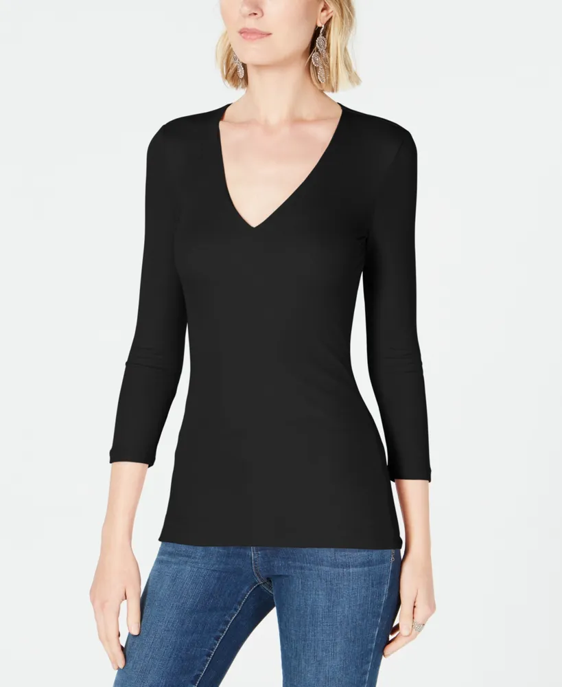 I.n.c. International Concepts Women's Ribbed Top, Created for Macy's