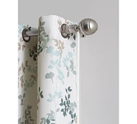 Mabel Floral Print Semi-Sheer Grommet Curtain Panel