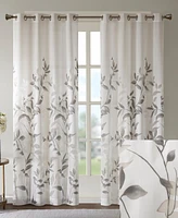 Cecily Burnout Printed Sheer Window Curtain, 84 inches long Single Sheer Curtain Panel, Width 50 curtains sheer for Bedroom and Living Room, Easy To H