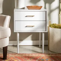 20" Two-Drawer Side Table - White