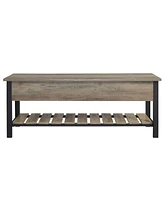 48" Open-Top Storage Bench with Shoe Shelf - White Oak