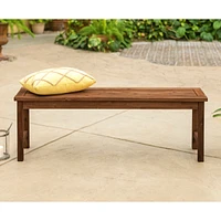 Walker Edison Acacia Wood Patio Dining Bench