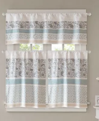 Madison Park Dawn Rod Pocket Printed Pieced Cotton Kitchen Tiers