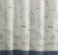 Tommy Bahama Caribbean Sea Cotton Shower Curtain, 72" X 72"