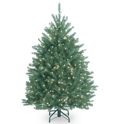 National Tree 4.5' Dunhill Blue Fir Hinged Tree w/ Clear Lights