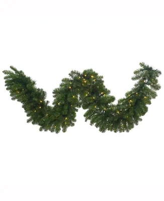 Vickerman 9' Grand Teton Artificial Christmas Garland with 150 Led Warm White Led Lights