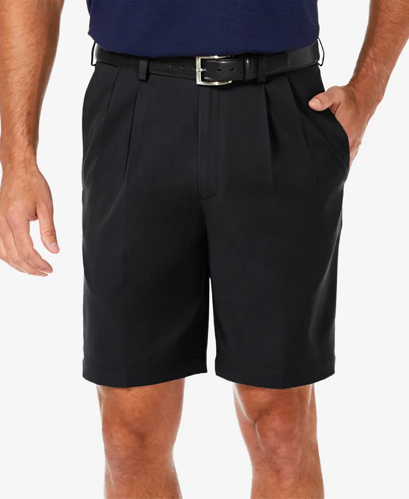 Haggar Men's Cool 18 Pro Classic-Fit Stretch Pleated 9.5" Shorts