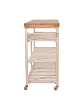 Kennon Kitchen Cart with Natural Wood Top