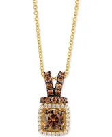 Le Vian Chocolatier Diamond Halo 18" Pendant Necklace (3/4 ct. t.w.) in 14k Gold