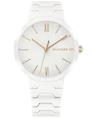 Tommy Hilfiger Women's White Ceramic Bracelet Watch 36mm