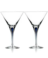 Orrefors Set of 2 Intermezzo Blue Martini Glasses