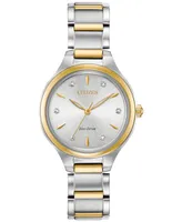 Citizen Eco-Drive Women's Corso Diamond-Accent Two-Tone Stainless Steel Bracelet Watch 29mm