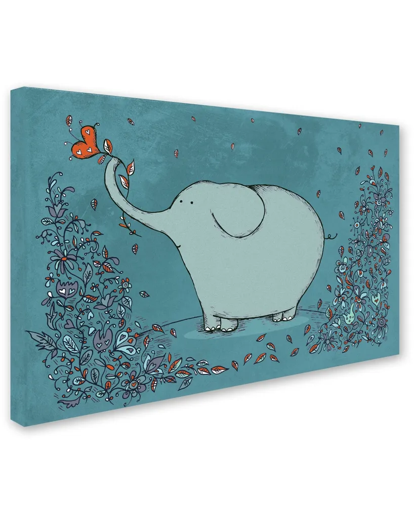 Trademark Global Carla Martell 'Garden Elephant' 12" x 19" Canvas Art Print