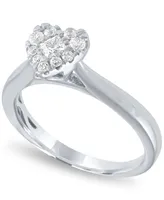Diamond Heart Halo Ring (1/3 ct. t.w.) in 14k White Gold