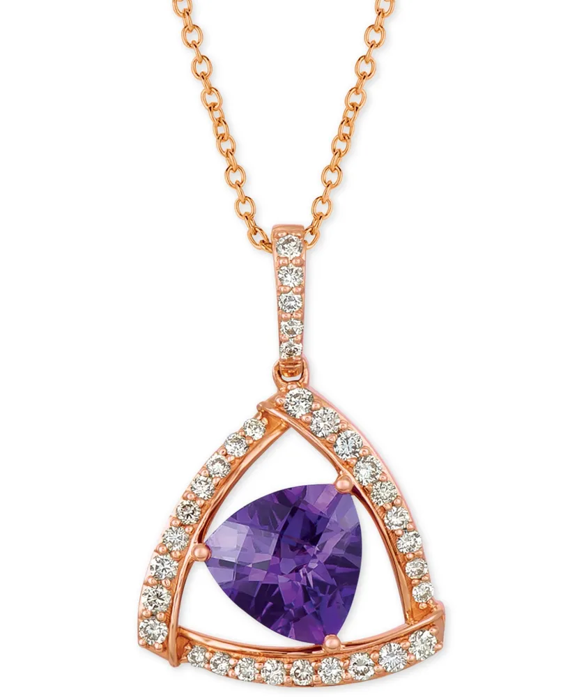 Le Vian Amethyst (1-5/8 ct. t.w.) & Diamond (1/3 ct. t.w.) 18" Pendant Necklace in 14k Rose Gold