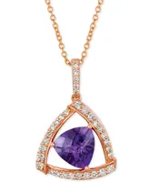 Le Vian Amethyst (1-5/8 ct. t.w.) & Diamond (1/3 ct. t.w.) 18" Pendant Necklace in 14k Rose Gold