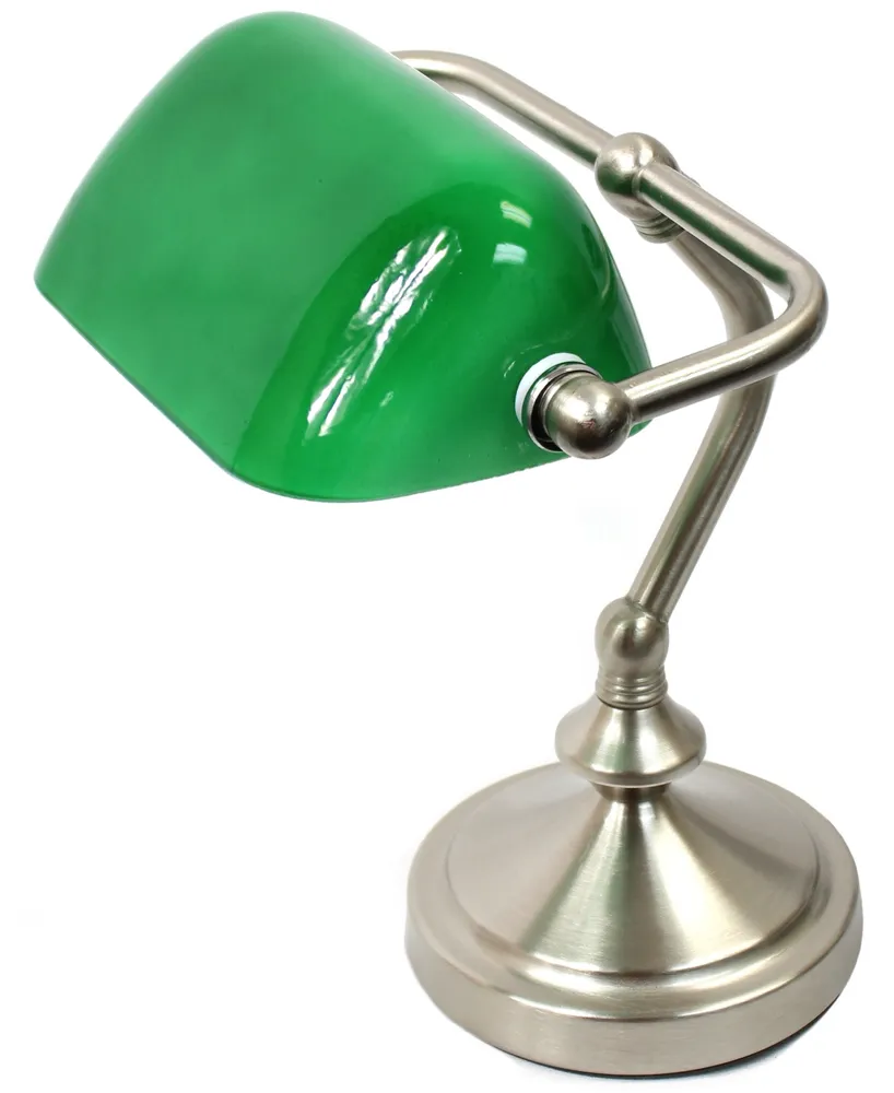 Simple Designs Traditional Mini Banker's Lamp with Glass Shade