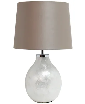 Simple Designs 1 Light Pearl Table Lamp with Fabric Shade - Off