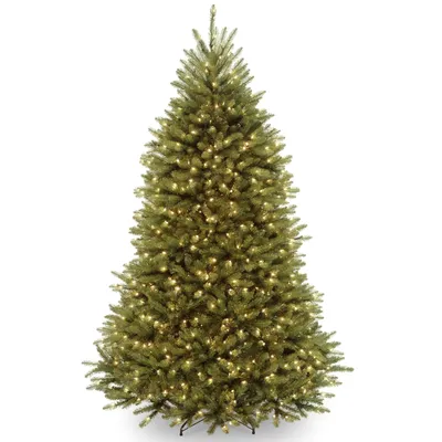 National Tree 7' Dunhill Fir Hinged Tree with 700 Clear Lights