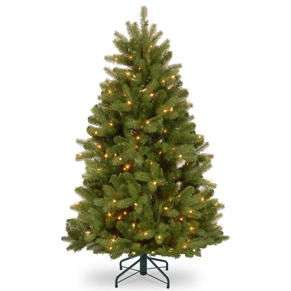 National Tree 4.5' Feel Real Newberry Spruce Hinged Tree with 450 Dual Color Led Lights