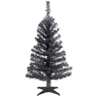 National Tree 3 ft. Black Tinsel Tree