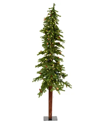 Vickerman 6' Alpine Artificial Christmas Tree, Featuring 657 Pvc Tips and 250 Warm White Dura-lit Led Lights