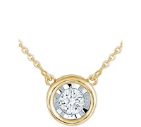 Diamond Bezel 18" Pendant Necklace (1/8 ct. t.w.)