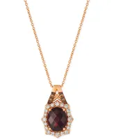 Le Vian Rhodolite Garnet (3-1/5 ct. t.w.) & Diamond (3/8 ct. t.w.) 18" Pendant Necklace in 14k Rose Gold
