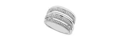 Diamond Multi-Layer Statement Ring (1/4 ct. t.w.) Sterling Silver