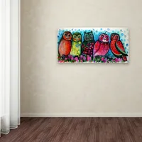 Oxana Ziaka '5 Owls' Canvas Art - 10" x 19" x 2"