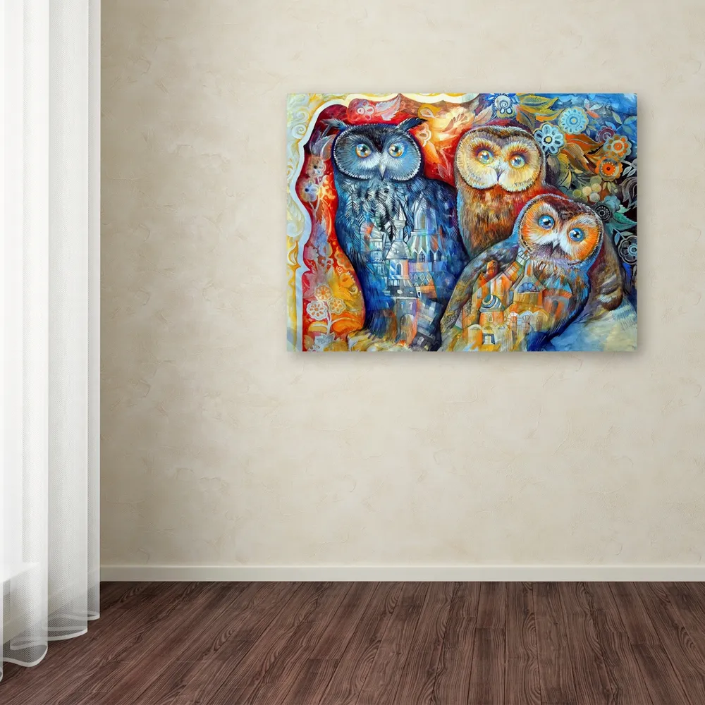 Oxana Ziaka 'Owls' Canvas Art