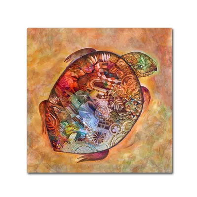 Oxana Ziaka 'Turtle' Canvas Art - 18" x 18" x 2"