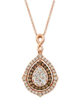 Le Vian Nude Diamonds & Chocolate Fancy 18" Pendant Necklace (1-5/8 ct. t.w.) 14k Rose, Yellow or White Gold
