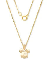 Disney Children's Mickey Mouse 15" Pendant Necklace in 14k Gold