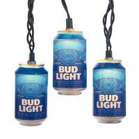 Kurt Adler 10-Light Bud Light Beer Can New Logo Light Set