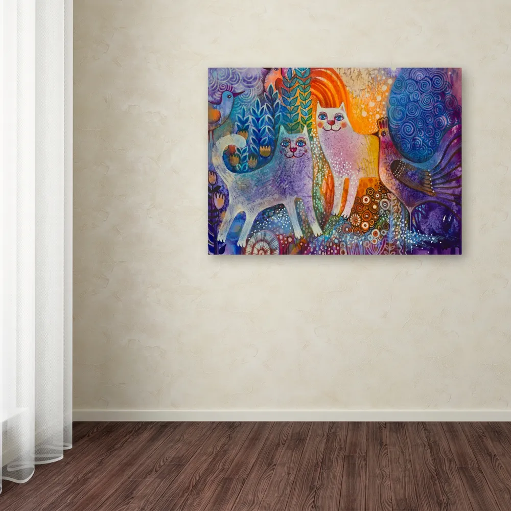 Oxana Ziaka 'Cats in the Galaxy' Canvas Art - 24" x 18" x 2"