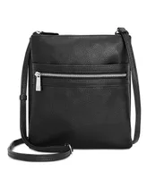 Giani Bernini Triple-Zip Pebble Leather Dasher Crossbody