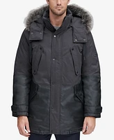 Marc New York Men's Mixed-Media Parka with Removable Hood