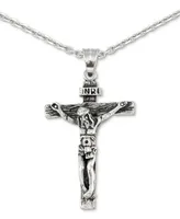 Legacy for Men by Simone I. Smith Crucifix 24" Pendant Necklace in Stainless Steel