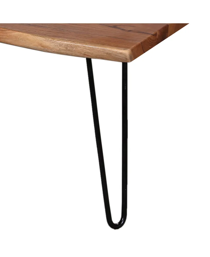 Alaterre Furniture Hairpin Natural Live Edge Wood with Metal 42" Coffee Table