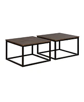 Arcadia Acacia Wood Set Of 2 Rectangle Coffee Tables