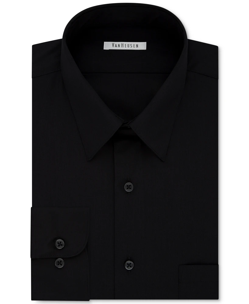 Van Heusen Men's Bigger Fit Wrinkle Free Poplin Solid Dress Shirt